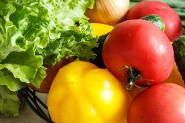 Fresh vegetables. Close-up. Selective focus.