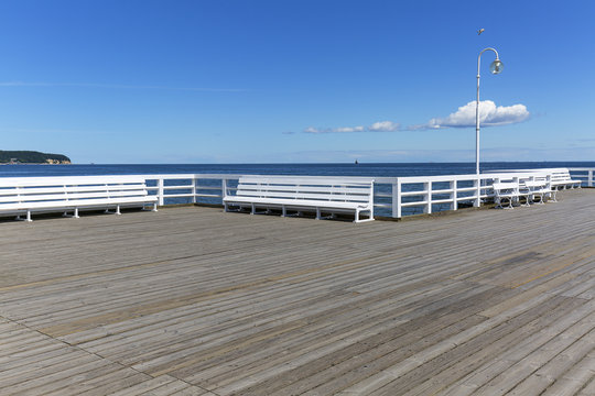 Wooden Sopot Pier In Sunny Summer Day, Sopot, Poland