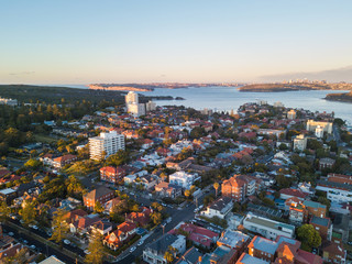 Aerial view of Manly suburb, Sydney, Australia.