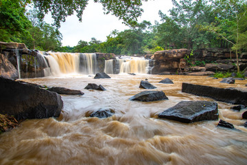 Tat Ton Waterfall in Chaiyaphum province Thailand in the rainy season