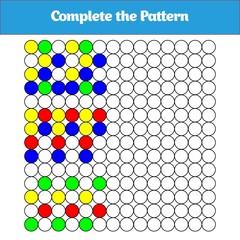 Complete the Pattern. Education logic game for preschool kids. Vector Illustration
