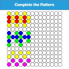 Complete the Pattern. Education logic game for preschool kids. Vector Illustration