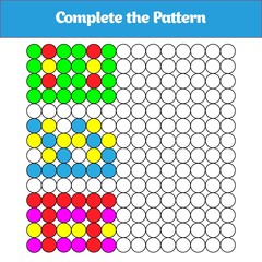 Complete the Pattern. Education logic game for preschool kids. Vector Illustration