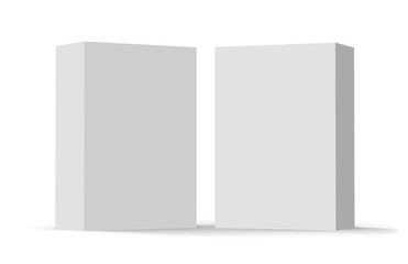 White Packaging Box, Mock Up Template On Isolated White Background, Ready For Your Design, 3D Illustration