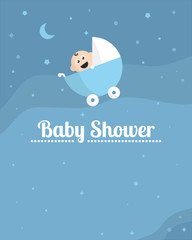 Fototapeta na wymiar Baby Shower Invitation Card Template
