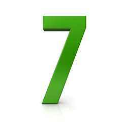 7 seven number sign symbol icon 3d green isolated seventh render graphic