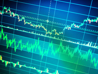 Graph on digital screen. Analytics Report