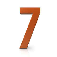 7 number seven 3d orange