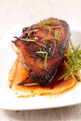 baked duck breast with honey and rosemary