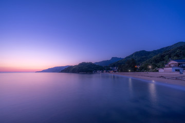 小豆島の朝焼けの海