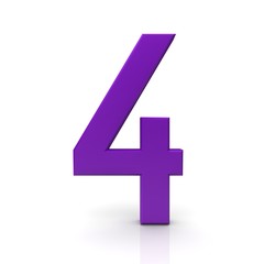 Fototapeta premium number 4 four 3d purple