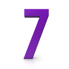 number 7 seven 3d purple
