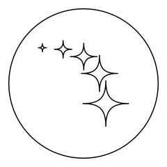 Stars on track five items icon black color in round circle