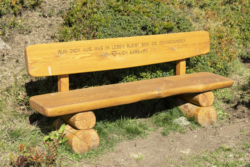 Sitzbank oberhalb der Bettmeralp, Wallis, Schweiz