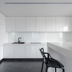 Luxurious black and white kitchen