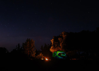 Fototapeta na wymiar Camping with stars