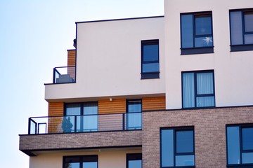Abstract fragment of contemporary architecture. Residential modern building