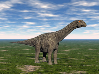 Brachiosaurus Dinosaurier auf freiem Feld