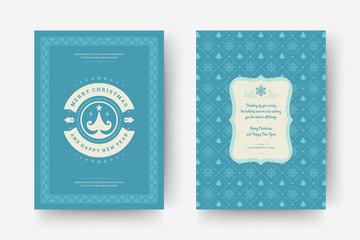 Christmas greeting card design template vector illustration.