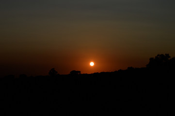 View of a Beautiful Sicilian Sunset, Landscape, Italy
