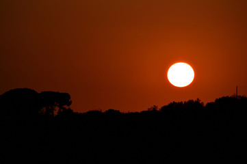 Fototapeta premium View of a Beautiful Sicilian Sunset, Landscape, Italy