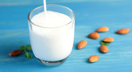 A glass of milk and almond