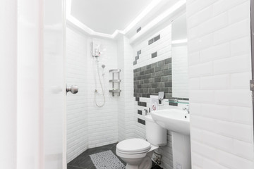 White clean bathroom on apartment