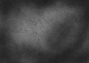 Subtle grain texture. Abstract black and white gritty grunge background. Dark paint spray particles...