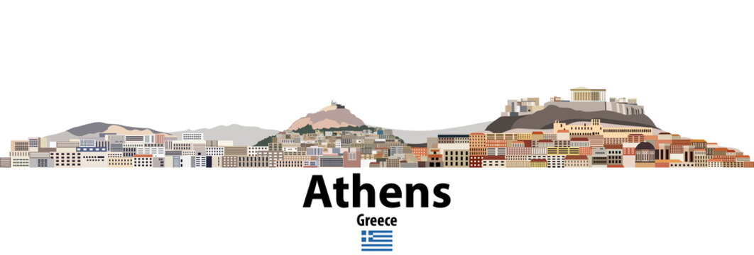  Athens vector city skyline