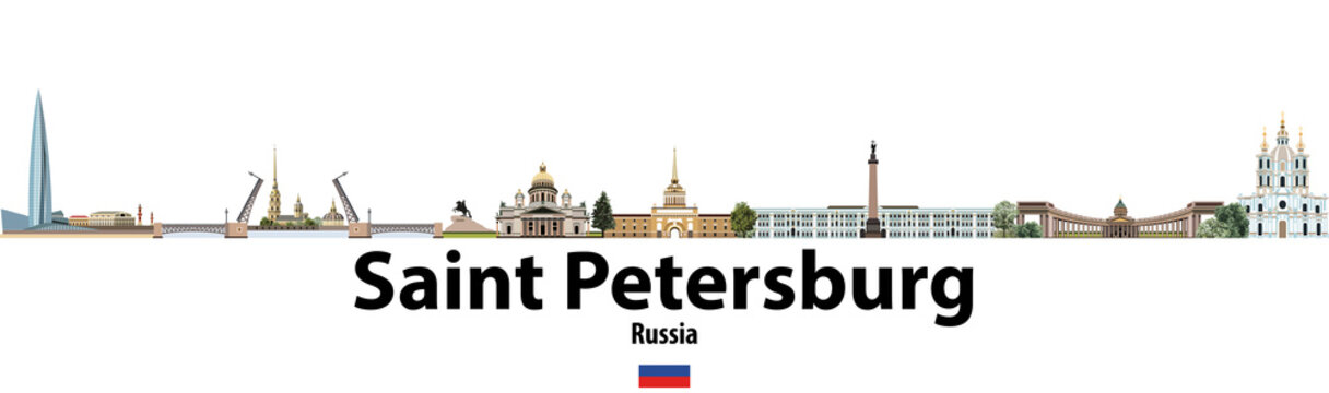 Saint Petersburg vector city skyline