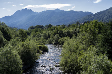 Fototapeta na wymiar Val Vigezzo: the valley near Malesco at summer
