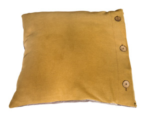 top view of dark yellow decorative pillow