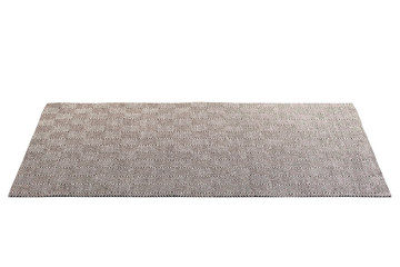 Modern brown rug with white geometric pattern. 3d render