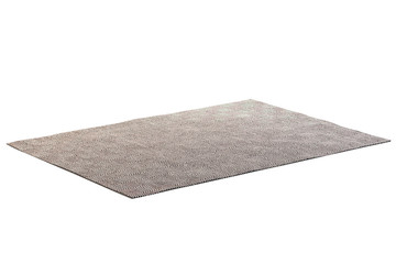Modern brown rug with white geometric pattern. 3d render