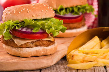 Hamburgers.
