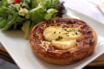 vegetable quiche with goat cheese