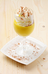 Italian cream hot drink - Bombardino. Europe.