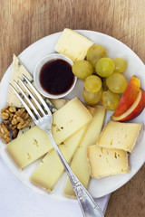 Cheese and fruits