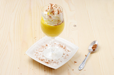 Italian cream hot drink - Bombardino. Europe.