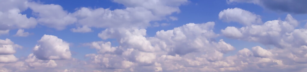 Blue sky with white clouds.
