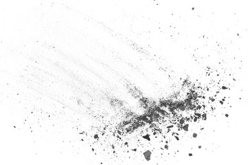 Fototapeta na wymiar Charcoal dust texture isolated on white background