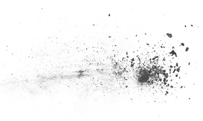 Charcoal dust texture isolated on white background