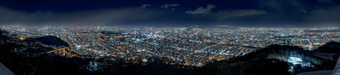 札幌市の夜景 / 藻岩山山頂からの風景