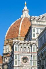 Fototapeta premium View on the Cathedral of Santa Maria in Florence, Italy on a sunny day.