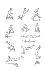 Retro illustration of acrobatics