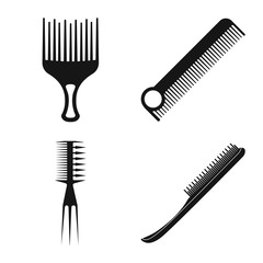 Vector illustration of brush and hair sign. Collection of brush and hairbrush stock symbol for web.