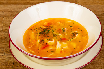 Chicken soup with herbs