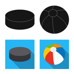 Vector illustration of sport and ball symbol. Collection of sport and athletic stock vector illustration.