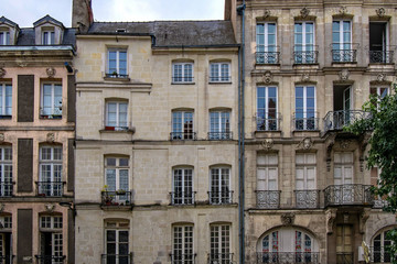 Fototapeta na wymiar Beautiful typical buildings in Nantes 