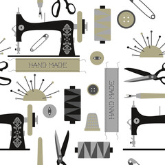 Sewing tools flat pattern